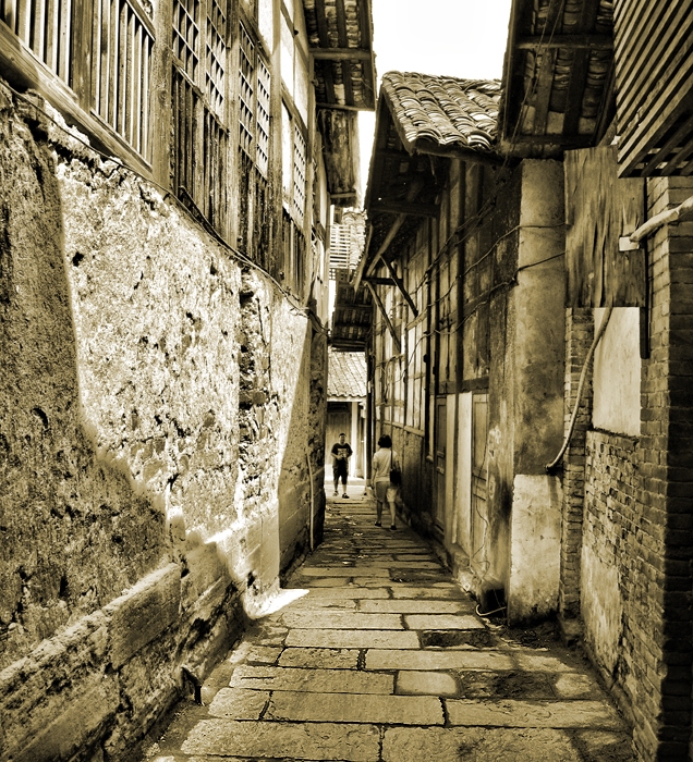The Ancient Street of Huanglongxi - sepia